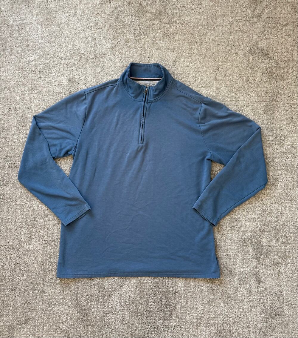Weatherproof Quarter-Zip Pullover - Blue - Size XL